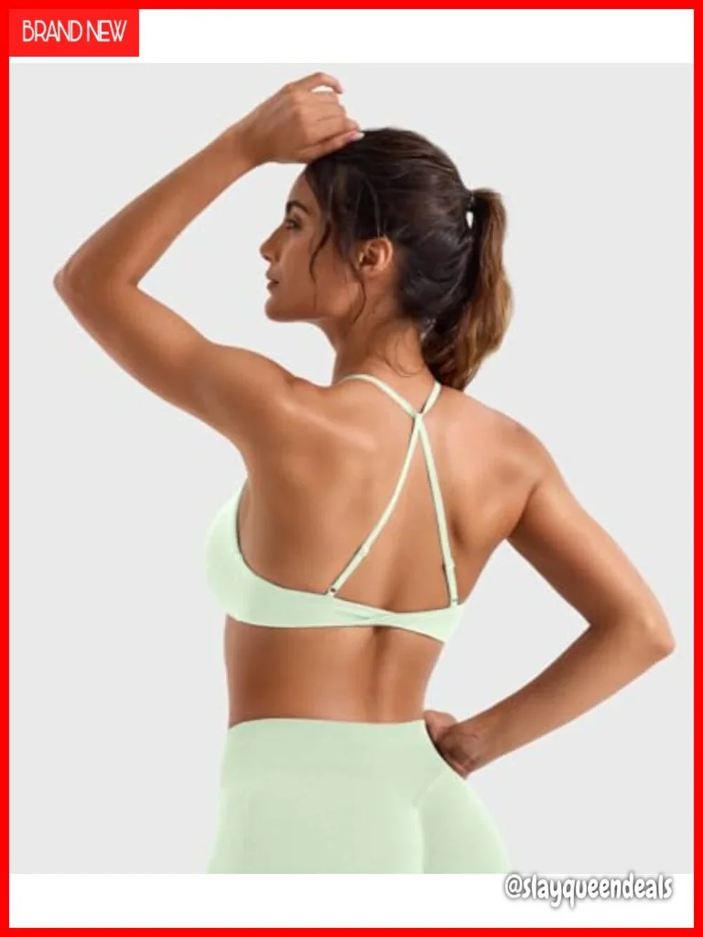 Padded Adjustable Straps Twist Back Sports Bra Crop Top